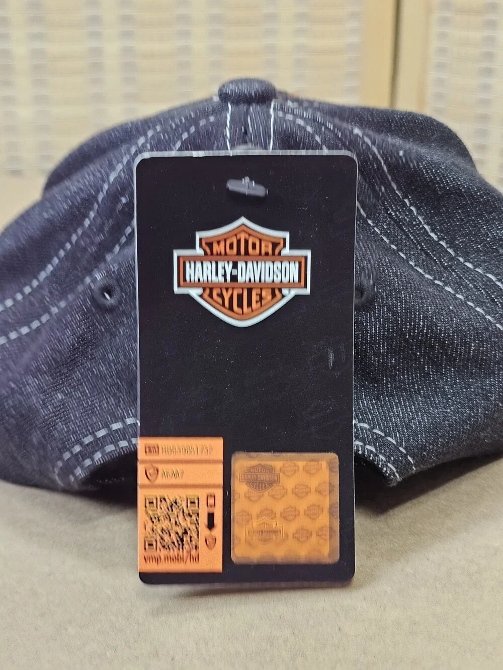 Harley-Davidson Toddler Hat 2-4T Black Denim Orange Eagle Patch